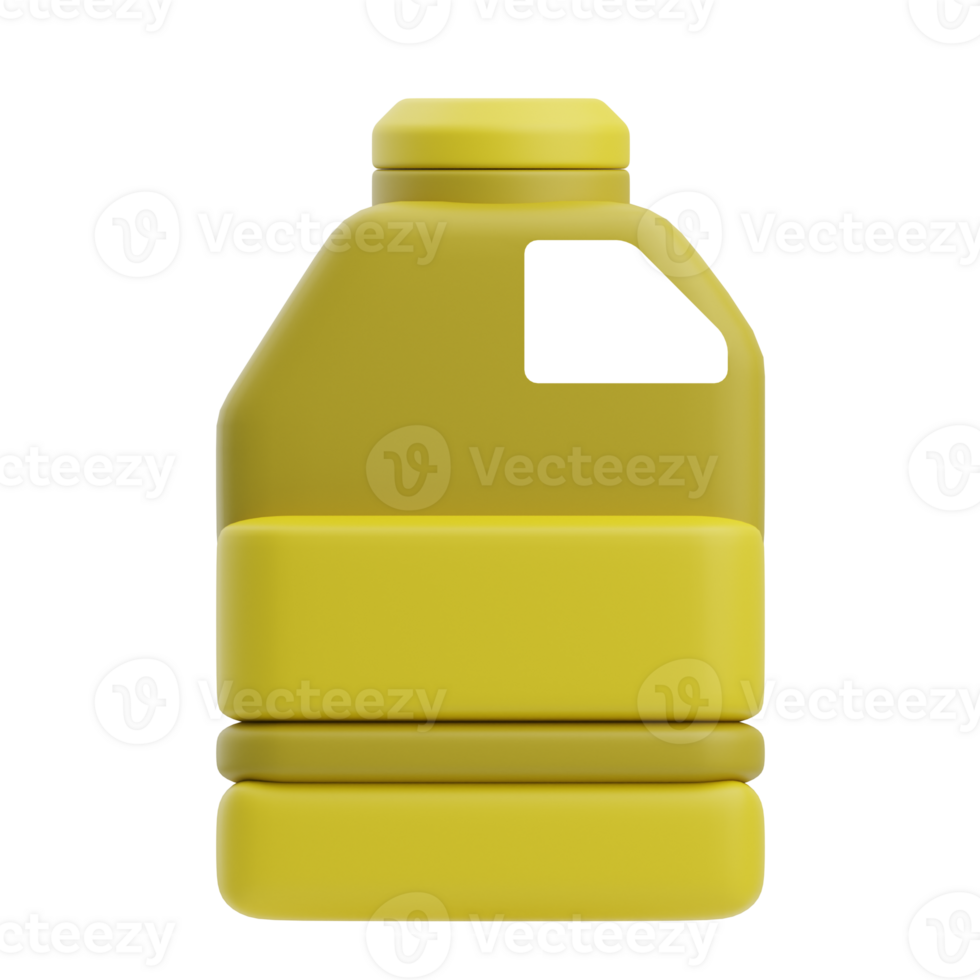 3D Yellow Cooking Oil Bottle Render png