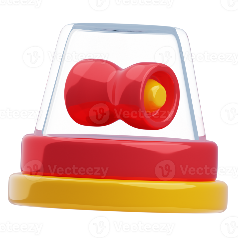 3D Firefighter Emergency Red Siren Light png