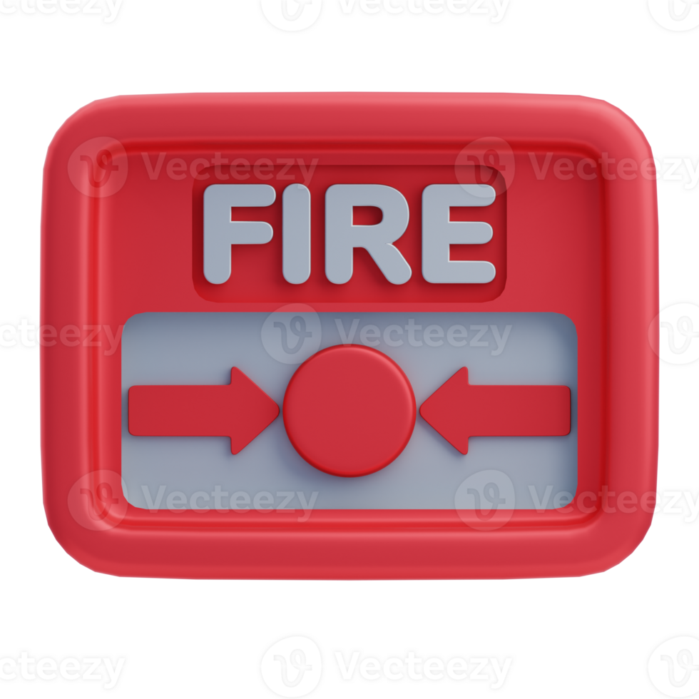 3D Emergency Fire Alarm Button Icon png