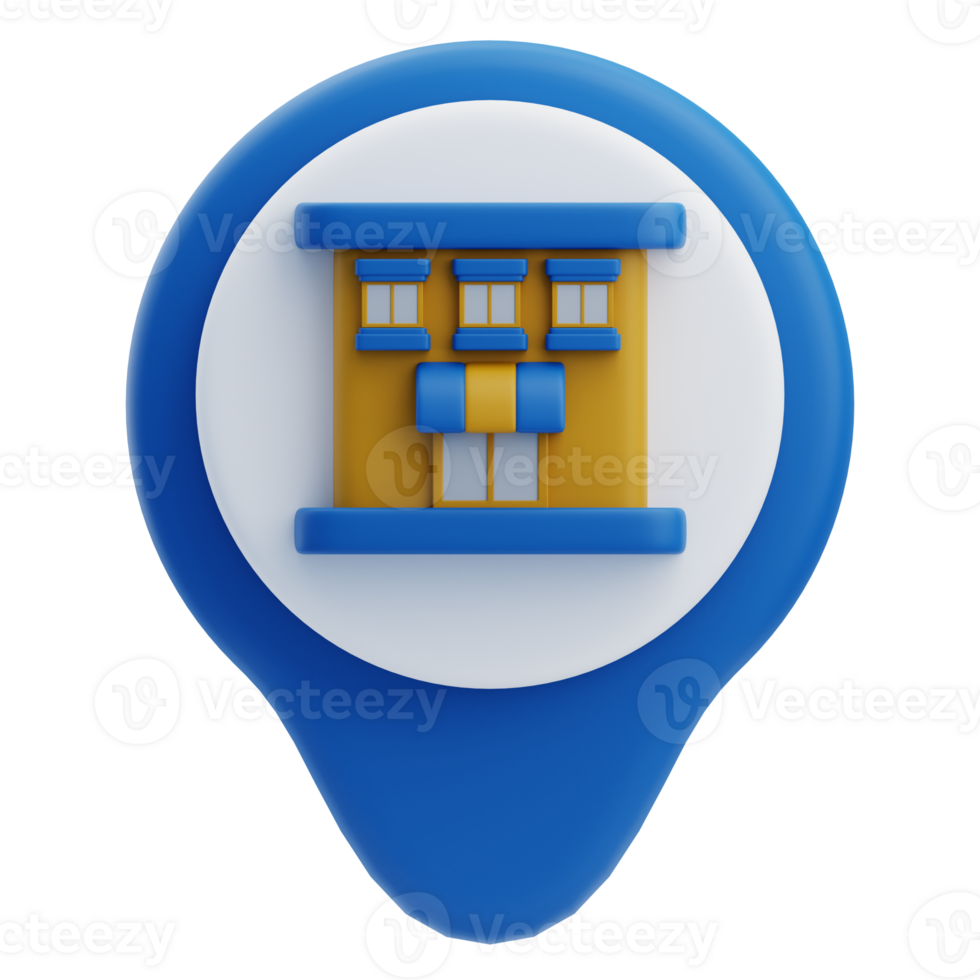 3D Hotel Location Pin Icon png