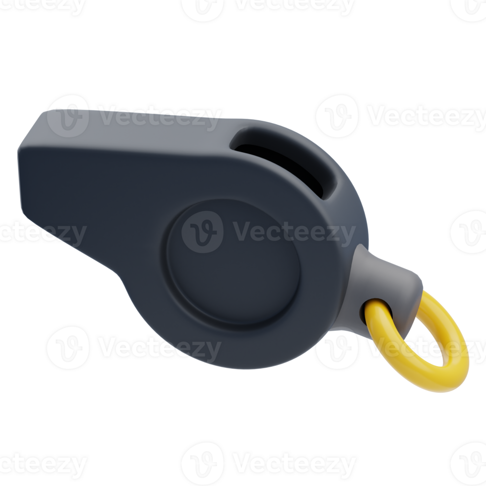 3D Police Whistle With Yellow Ring png