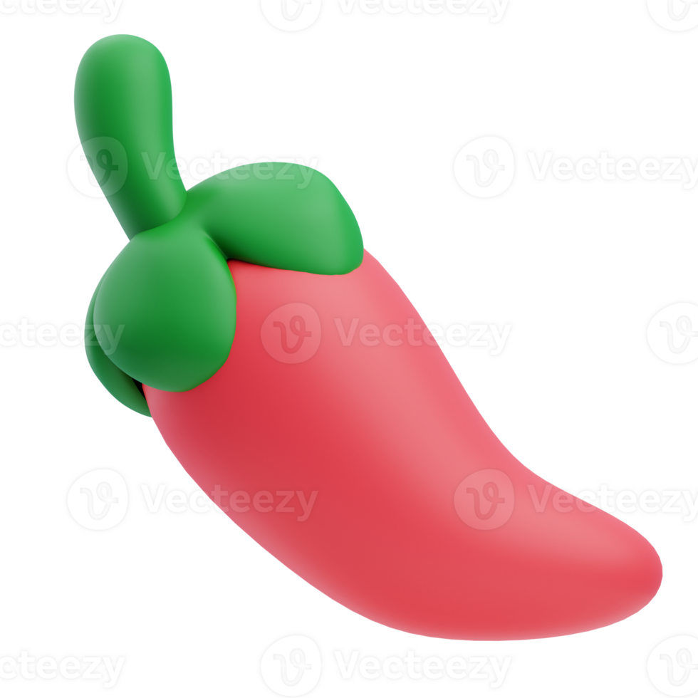 3D Vibrant Red Chili Pepper png