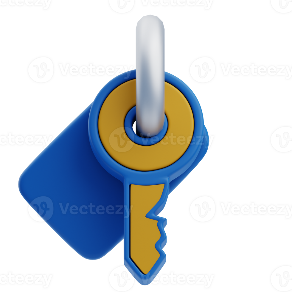 3D Hotel Room Key Illustration png