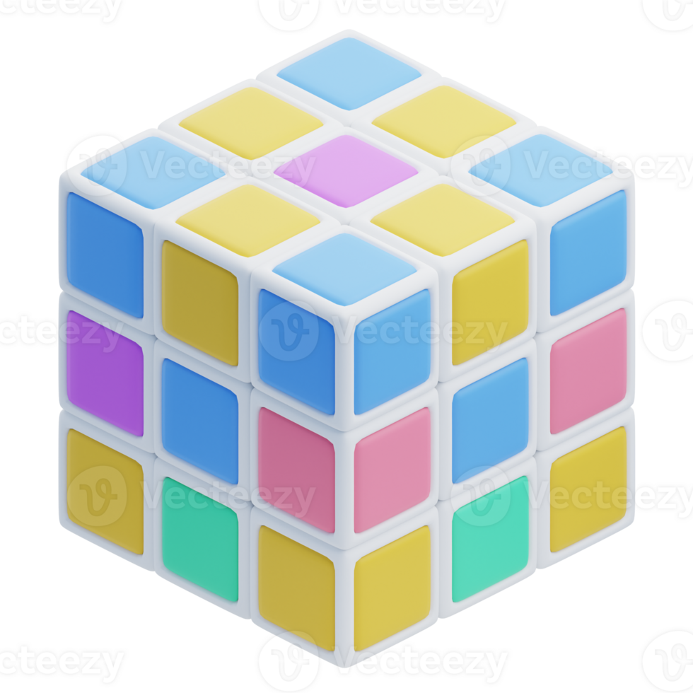 3D Colorful Baby Developmental Puzzle Cube png