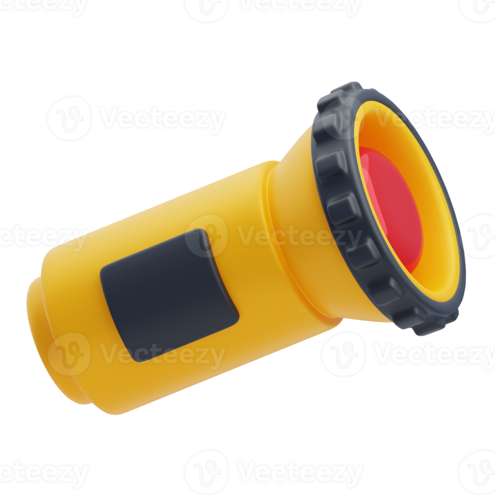 3D Firefighter Emergency LED Flashlight png