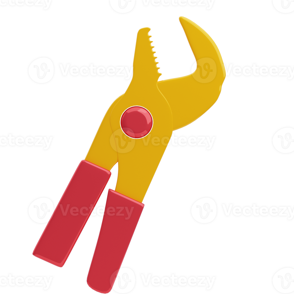 3D Firefighter's Adjustable Locking Pliers Tool png