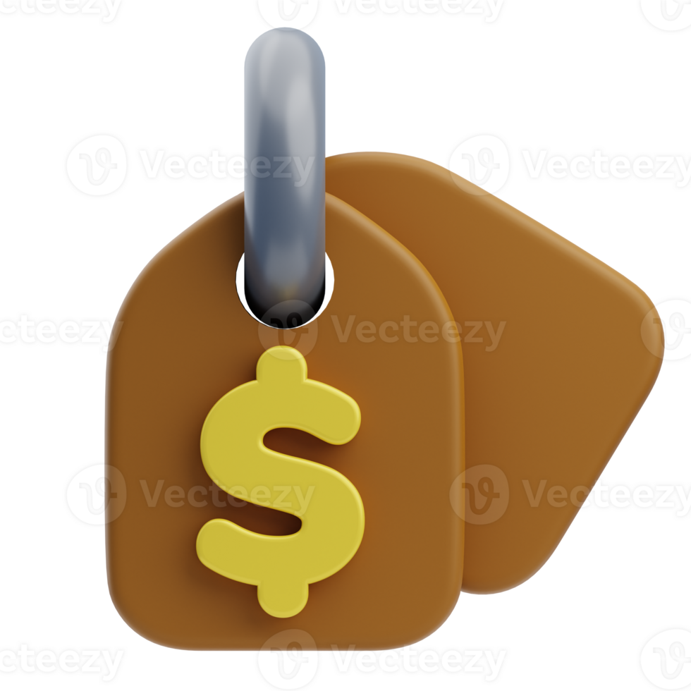 3D Price Tag Icon For Grocery Shopping png