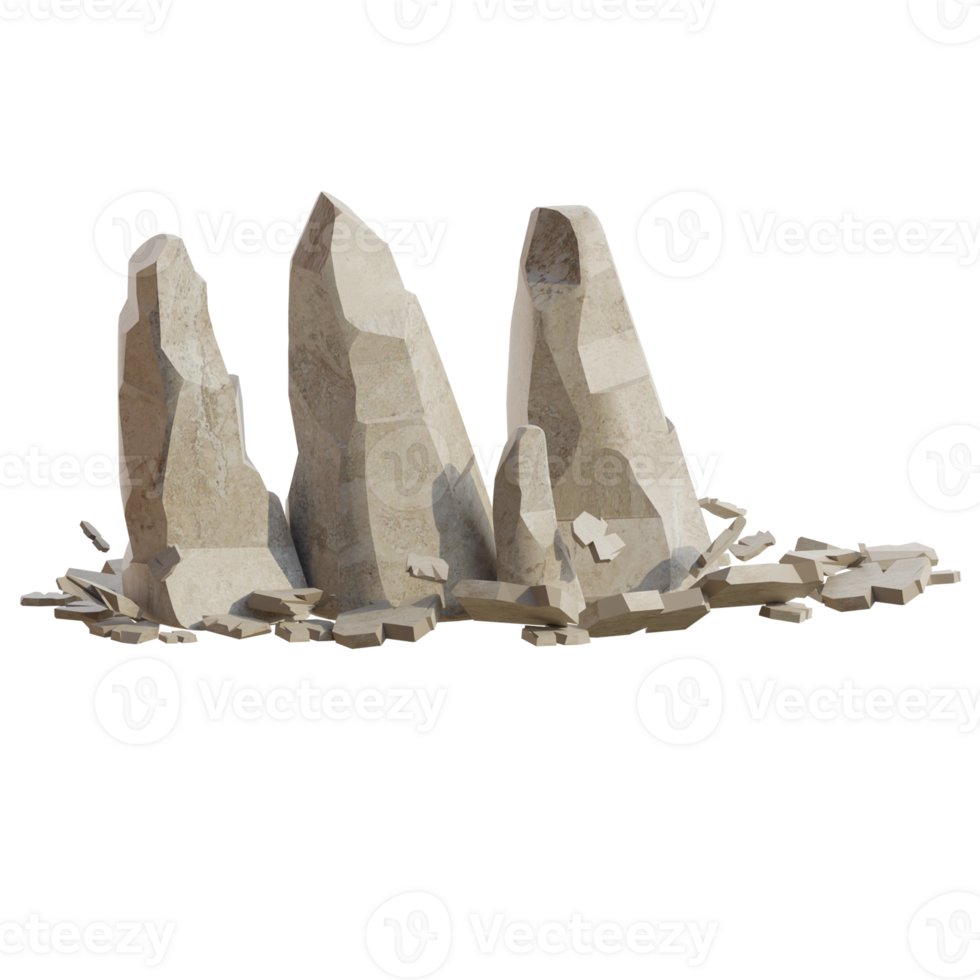 3D Fantasy Earth Element Rock Formation png