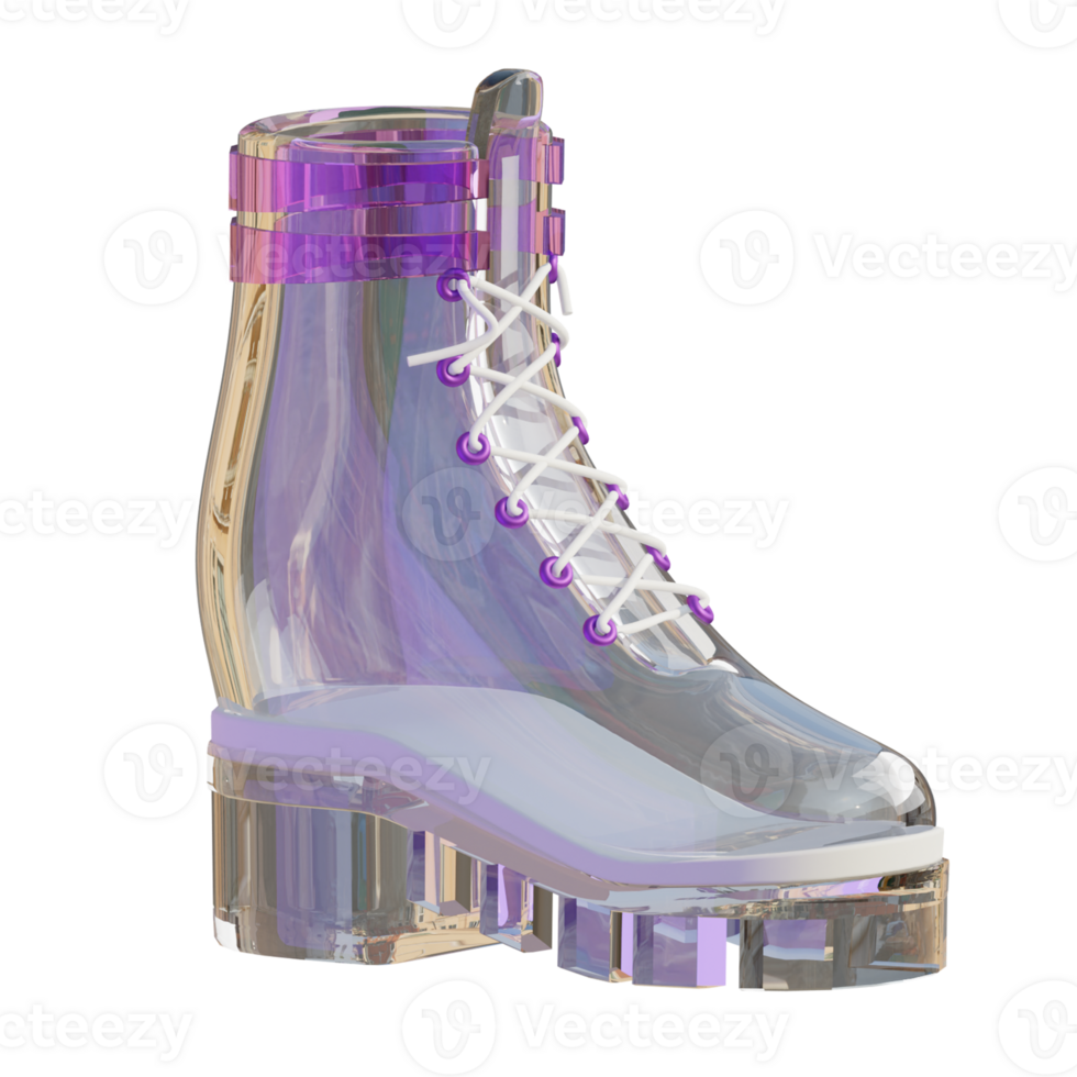 3D Fantasy Crystal Glass Boot png