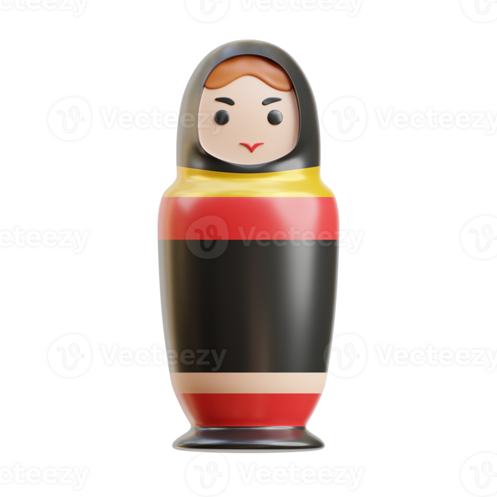 3D Colorful Russian Matryoshka Doll Illustration png