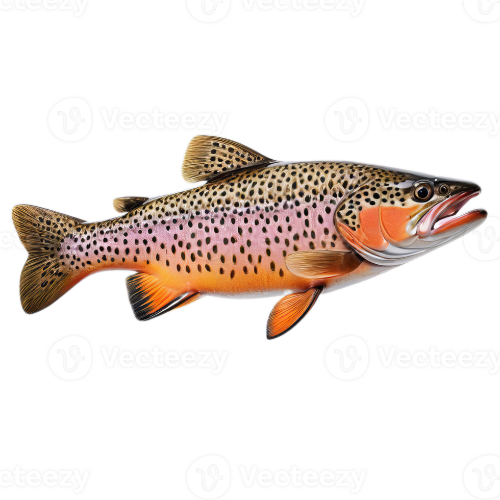 a brown trout fish on a transparent background png