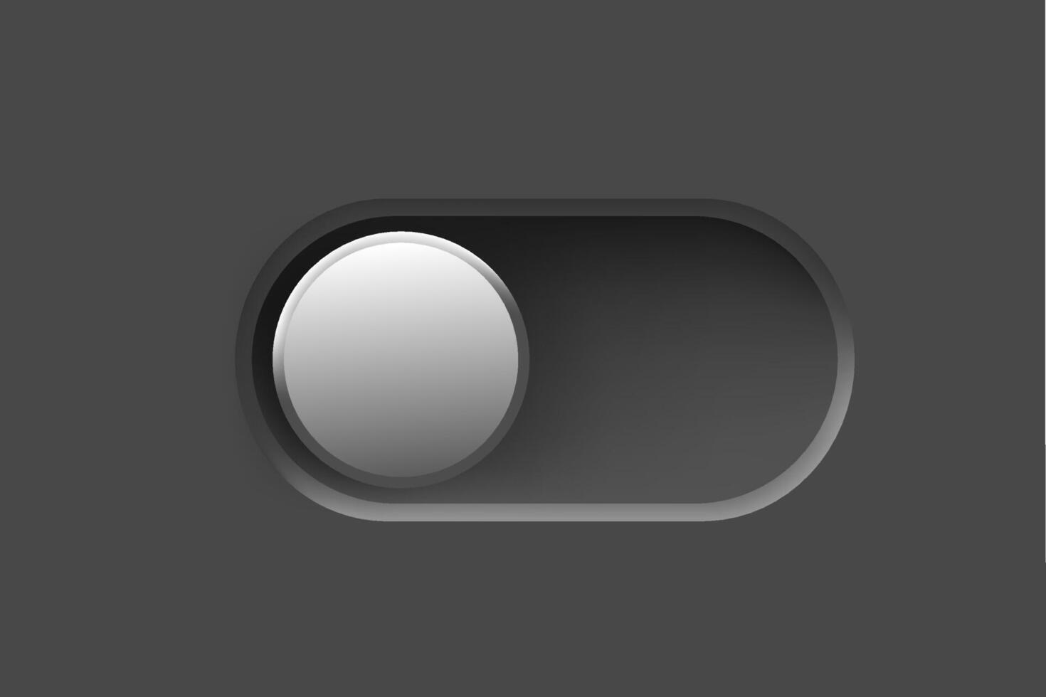 Black interface toggle button. On Off switch. 3d element idolated on white background vector