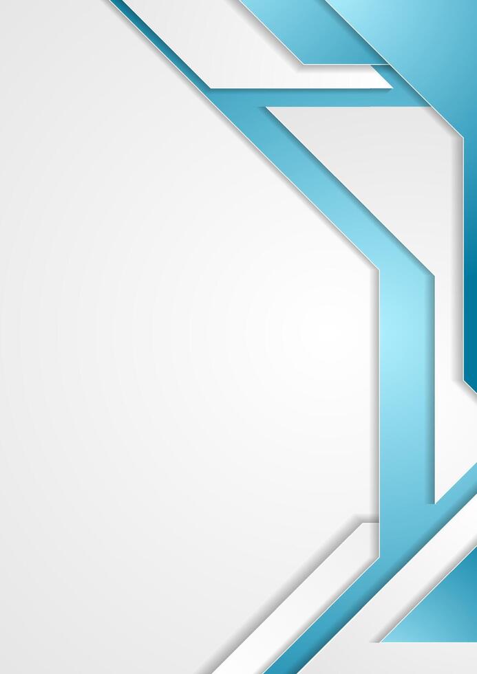 Blue and grey tech corporate flyer background vector
