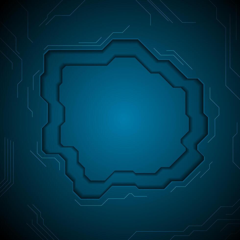 Dark blue technology abstract background with circuit board vector