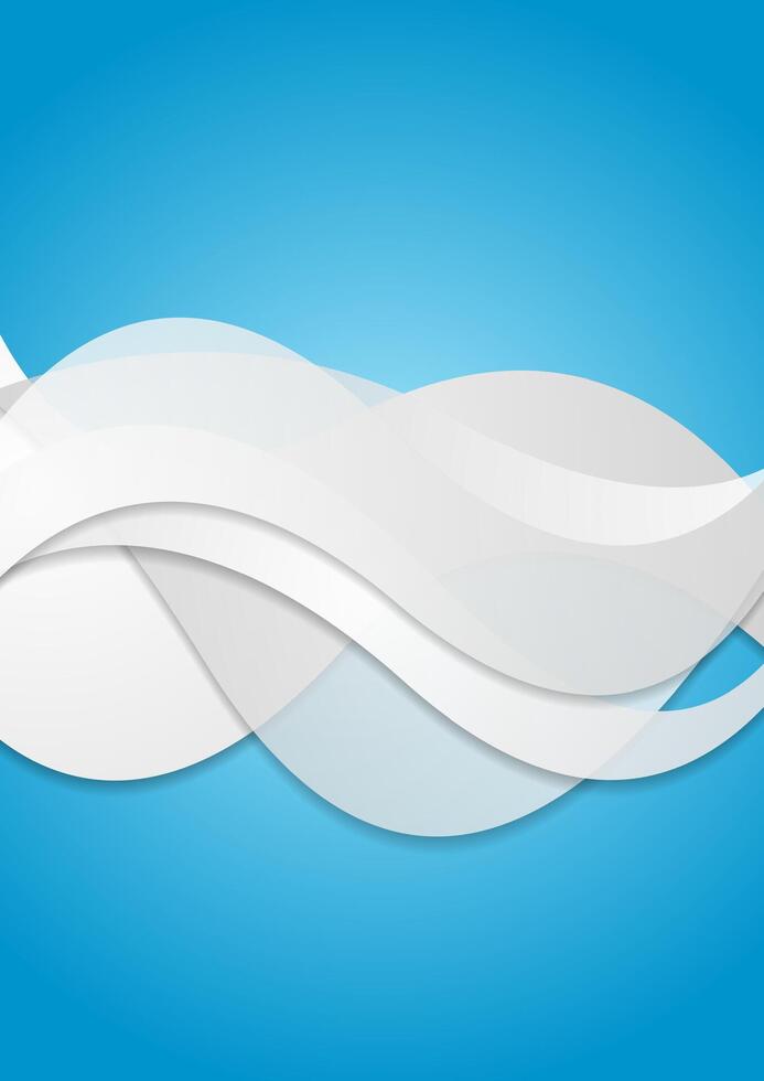 Abstract bright blue corporate waves background vector