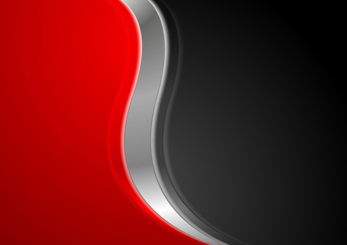 Abstract red black background with metallic wave vector