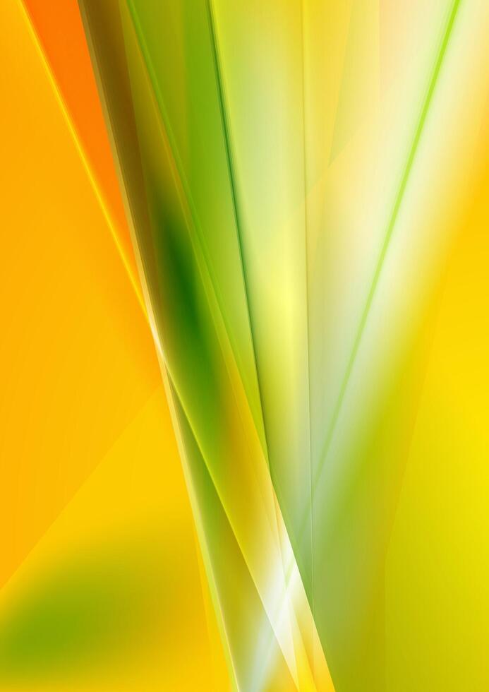 Abstract green and orange stripes background vector