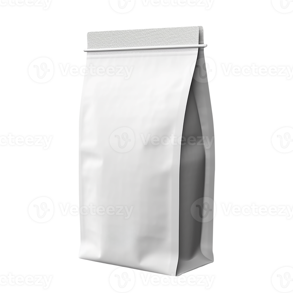 White paper bag isolated on transparent background png