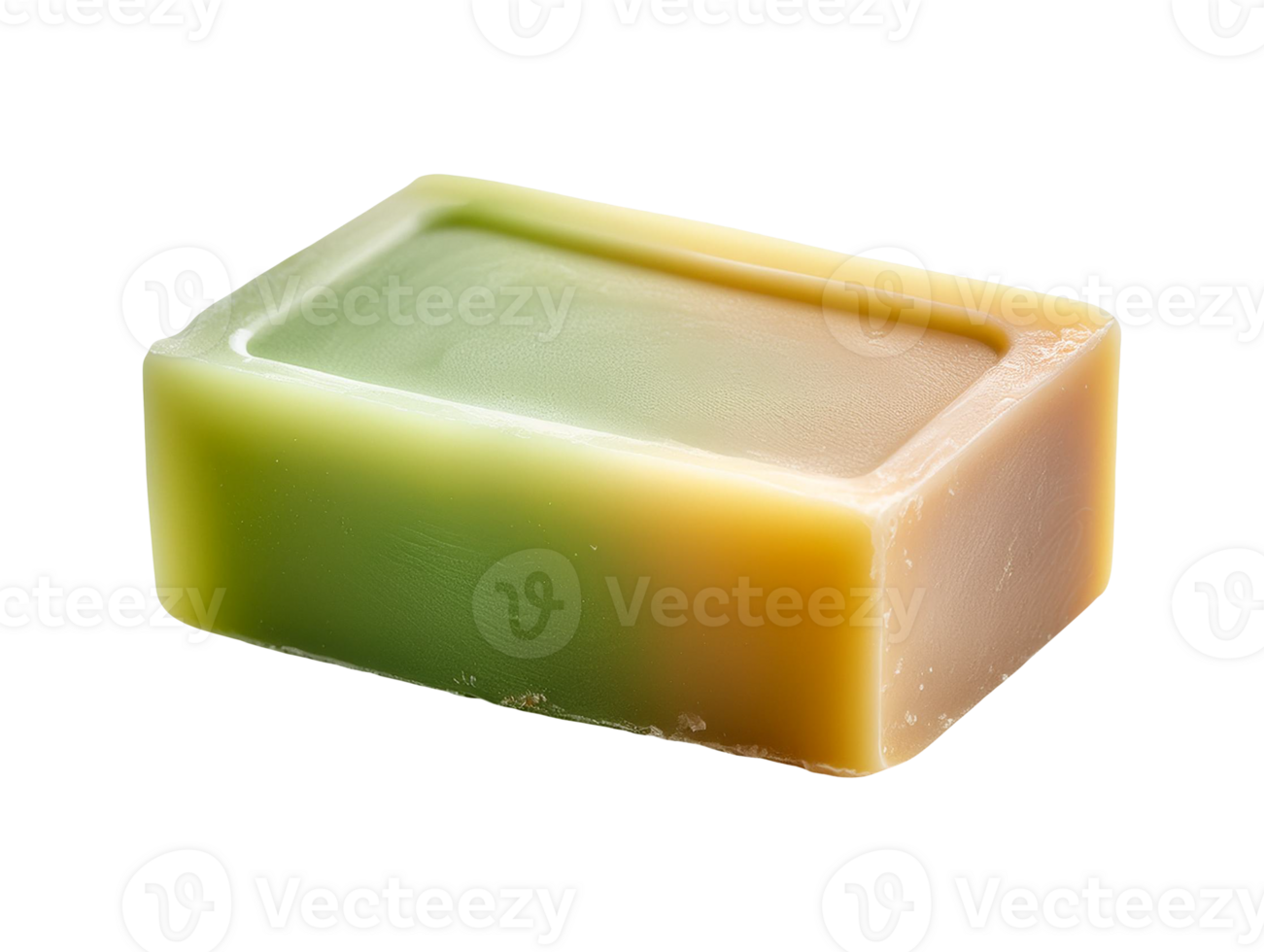 A soap bar with green and yellow colors png