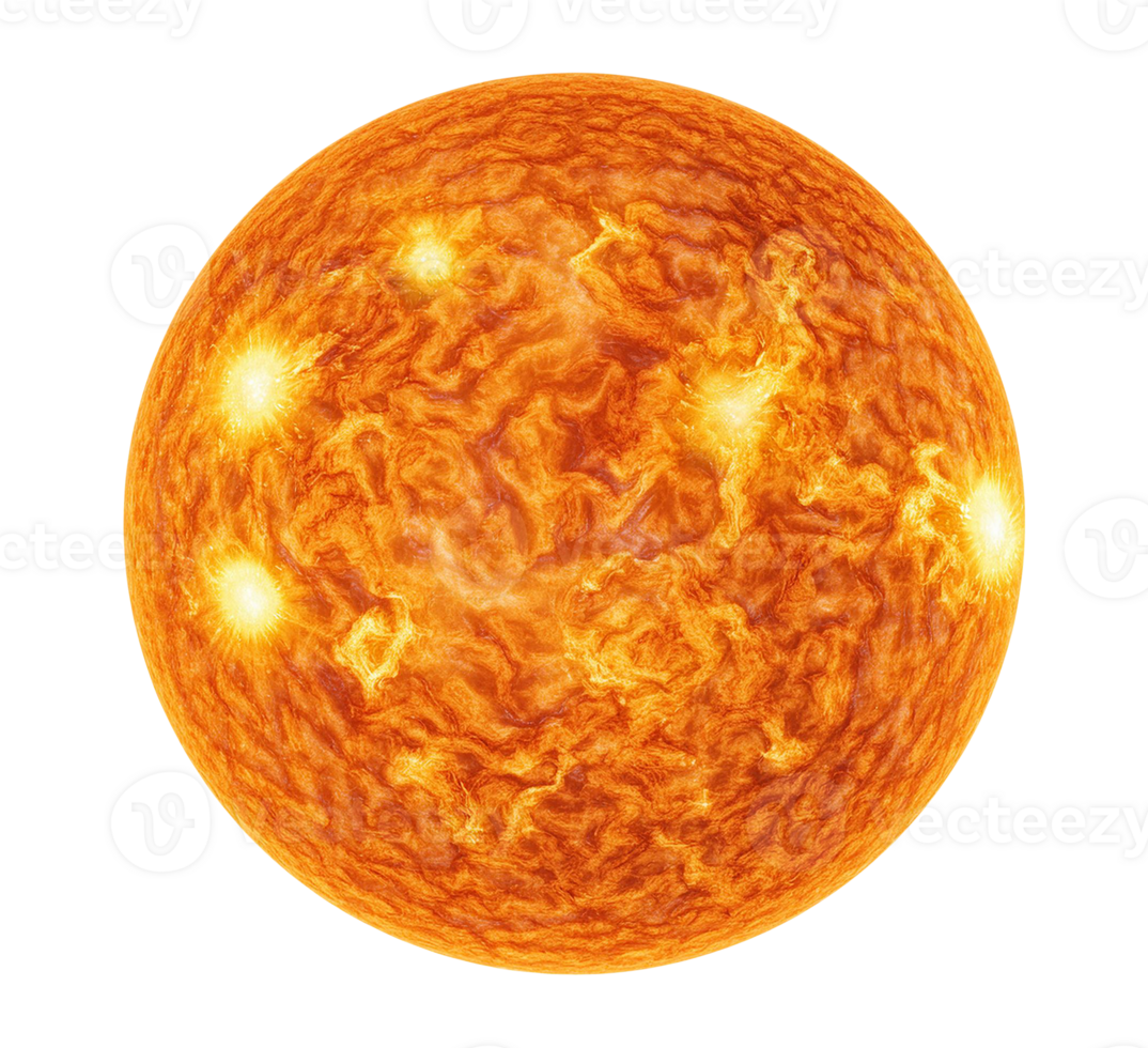 Fire sun isolated on transparent background png