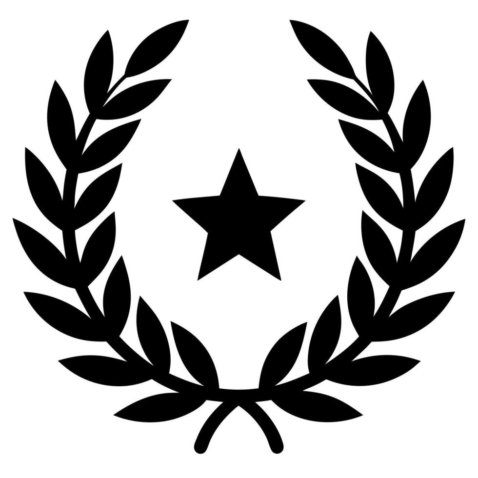 A laurel wreath with a star in the center vector