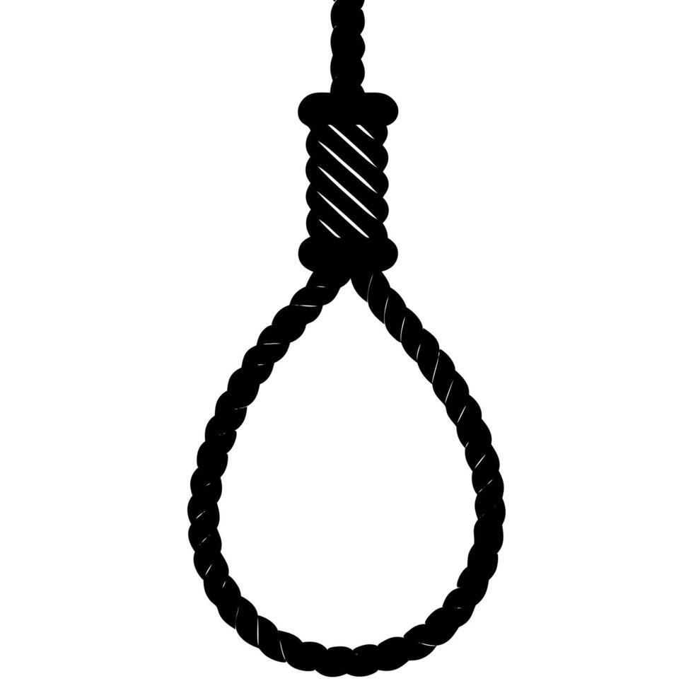 A rope hanging from a noose icon vector