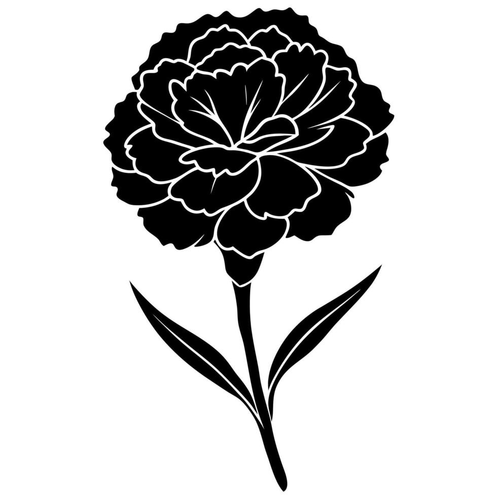 A black and white flower on a white background vector