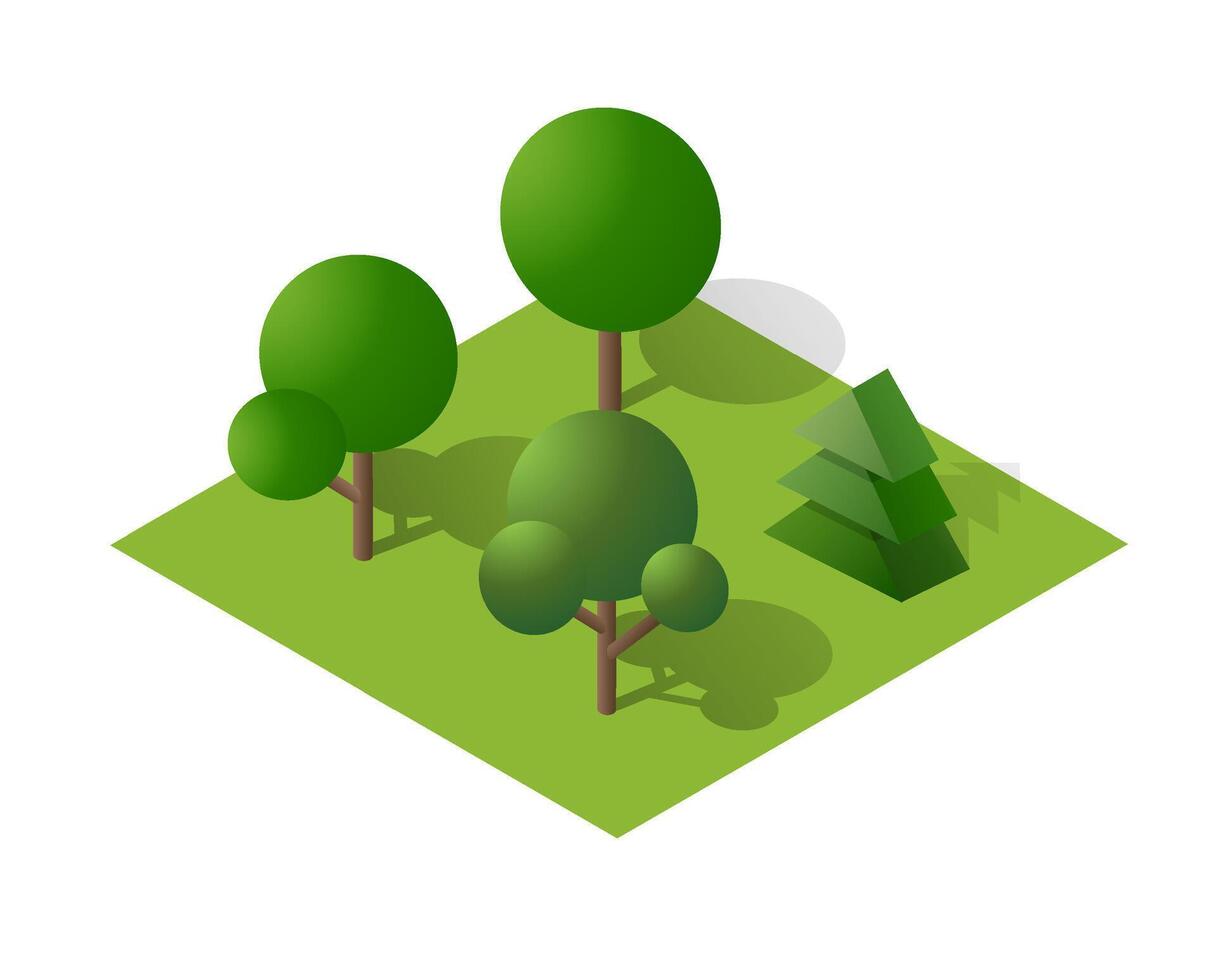 Isometric forest icon illustration vector