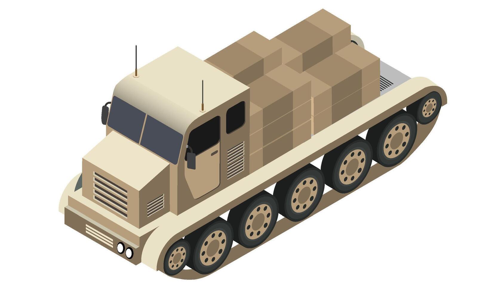 An illustration of a military tank vector