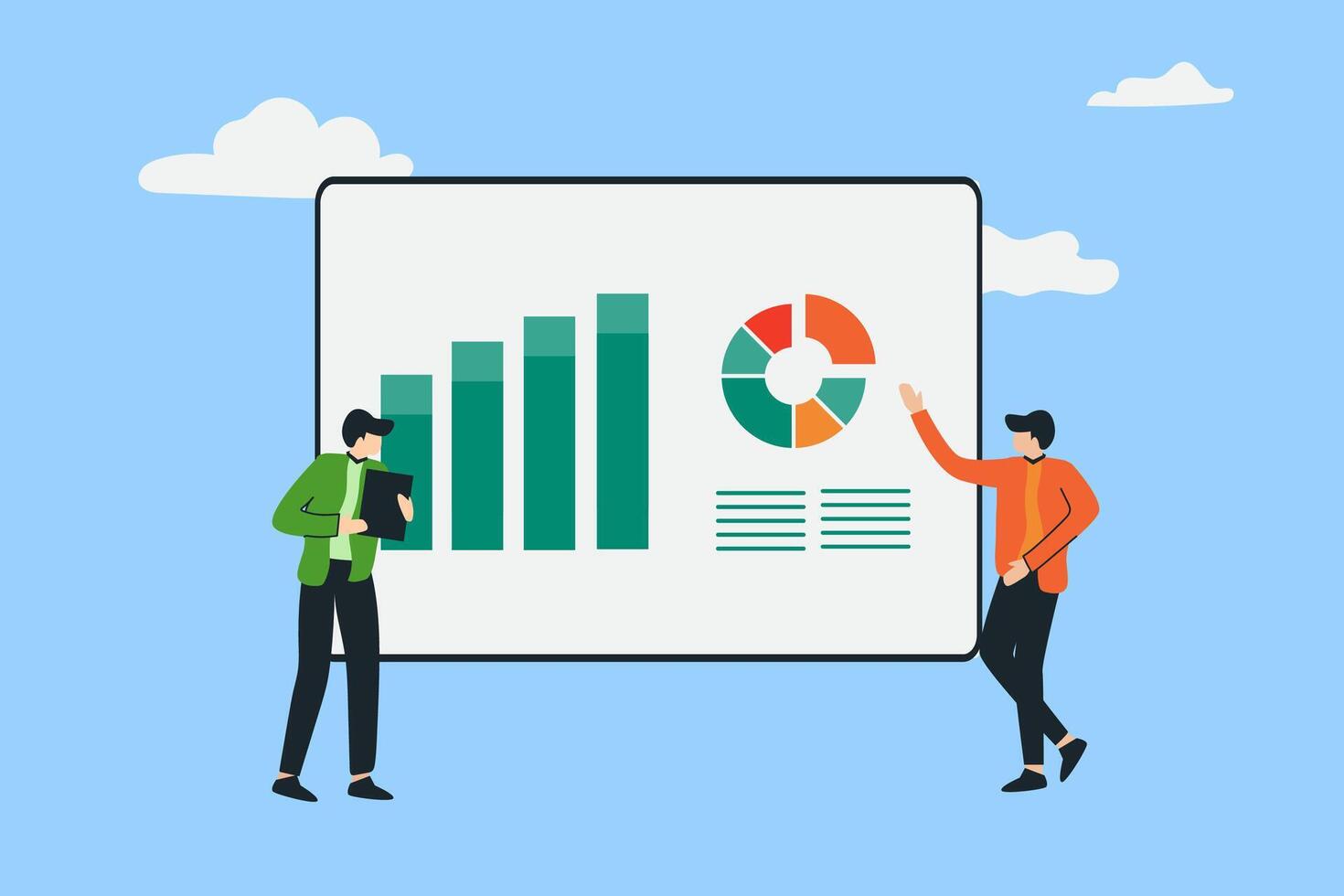 People analytics and monitoring report, Data analysis reporting dashboard. vector