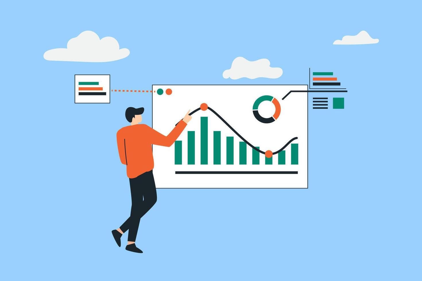 Data analitycs search and SEO graphic icons vector