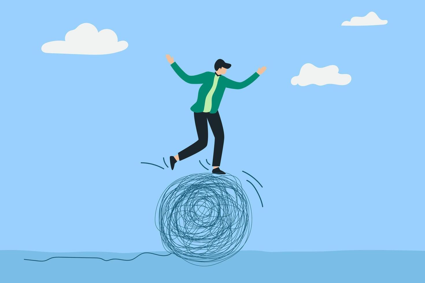 Problem solving and risk control in difficulties, facing the complexity of crisis problems in business vector