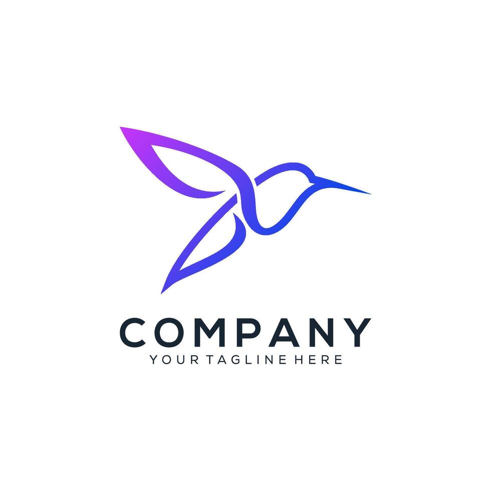 Abstract hummingbird logo design vector