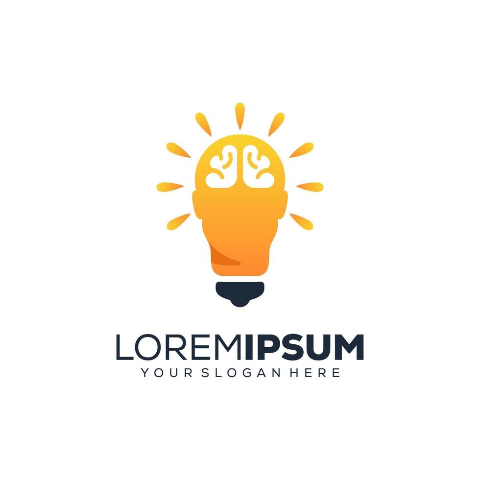Abstract light brain logo design vector