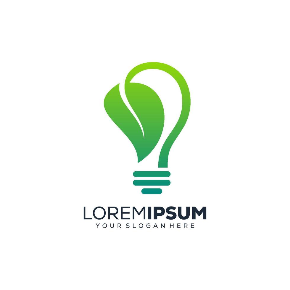Abstract green bulb logo design vector