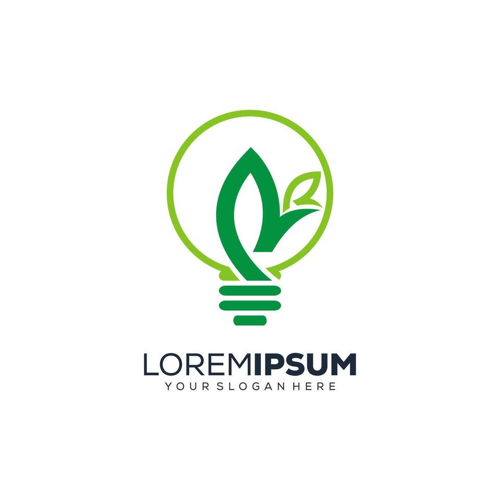 Abstract nature bulb logo design vector