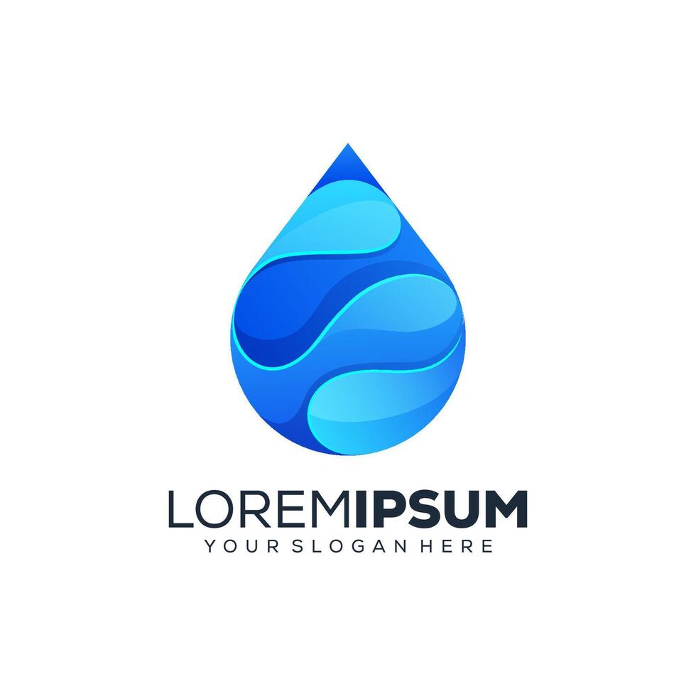 Abstract blue water drop logo design vector