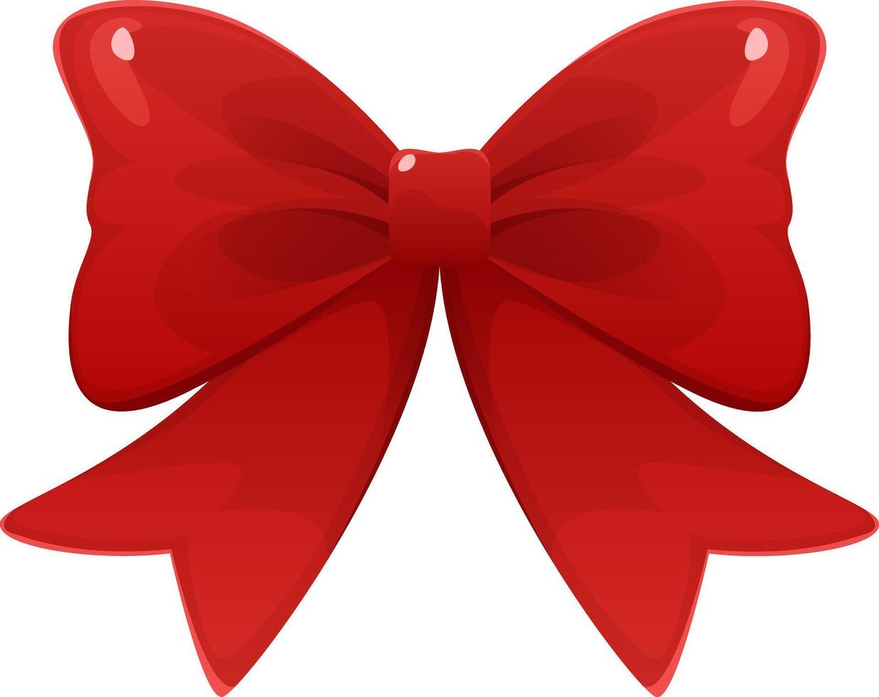 Red bow in cartoon style. Illustration of bow for Christmas, birthday, Valentine's Day vector