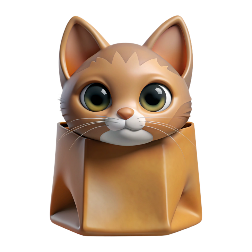 Curious Little Kitten Peeking Out of Bag png