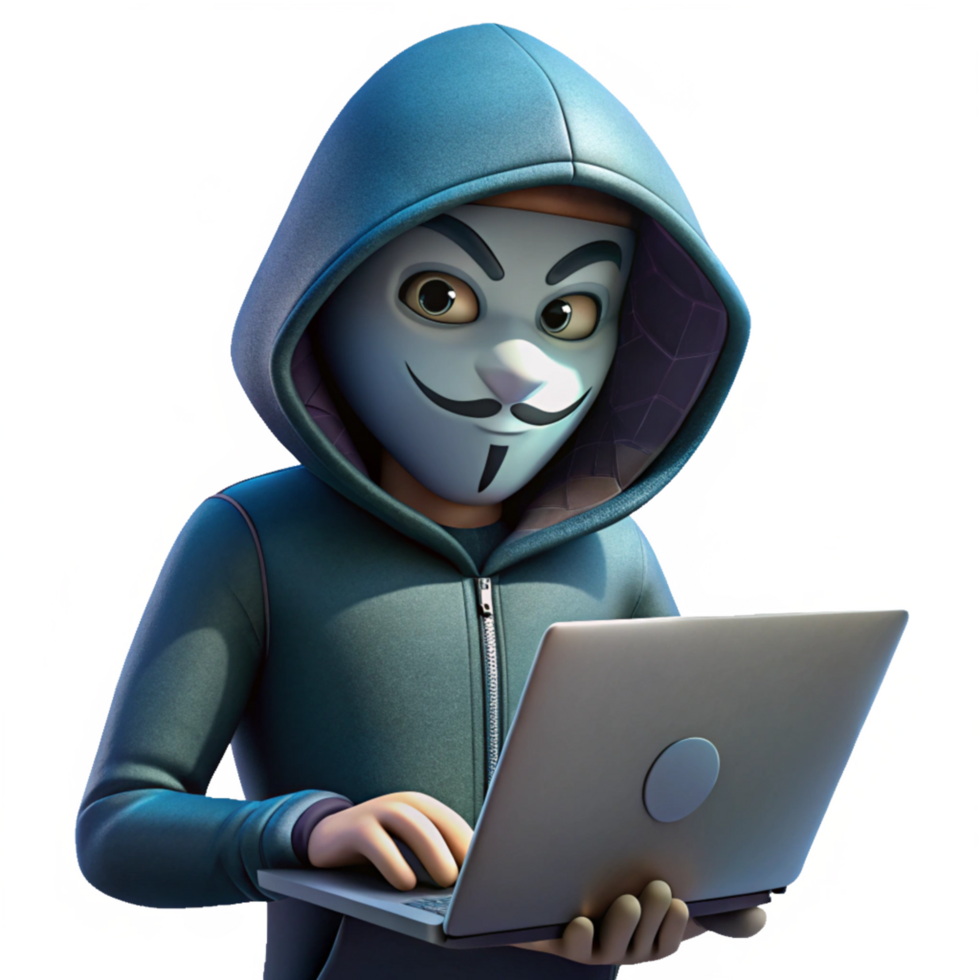 Anonymous Cyber Criminal in Dark Hoodie png