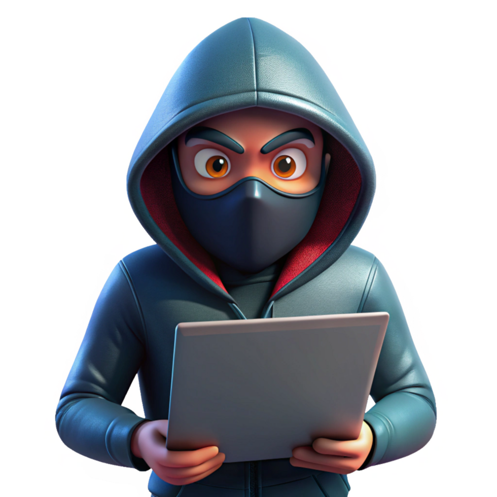 Masked Hacker Concealing Identity Online png