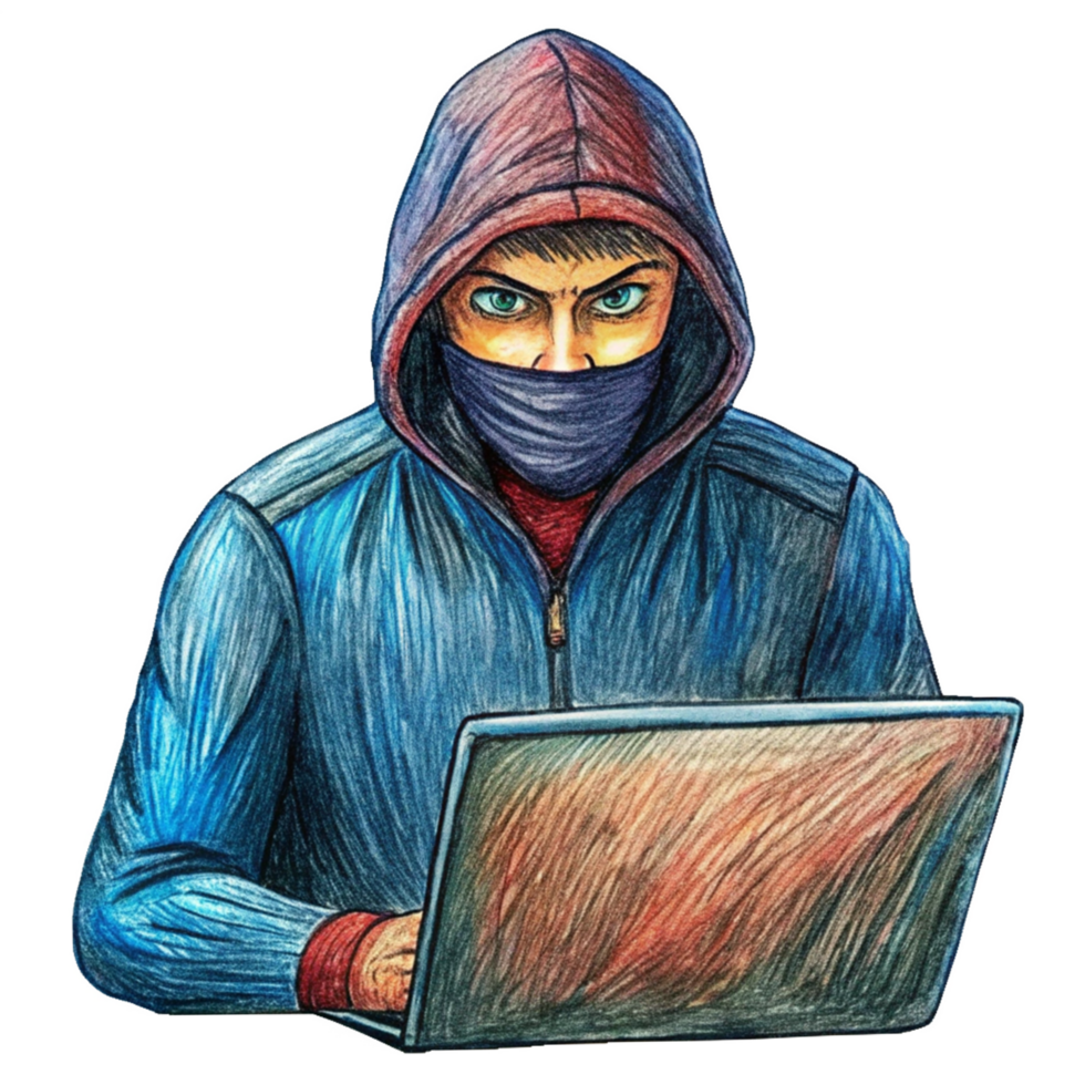 Cyber Security Threat Hooded Hacker Online png
