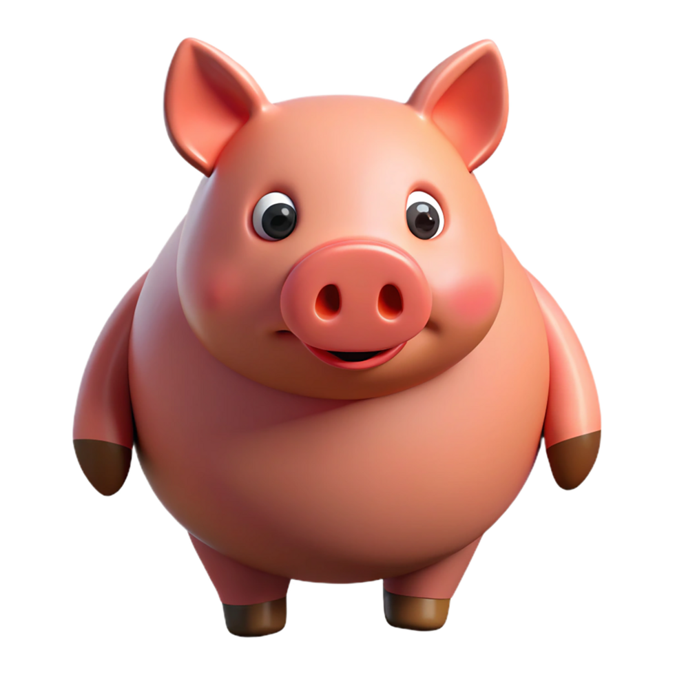 A cartoon pig standing on a black background png