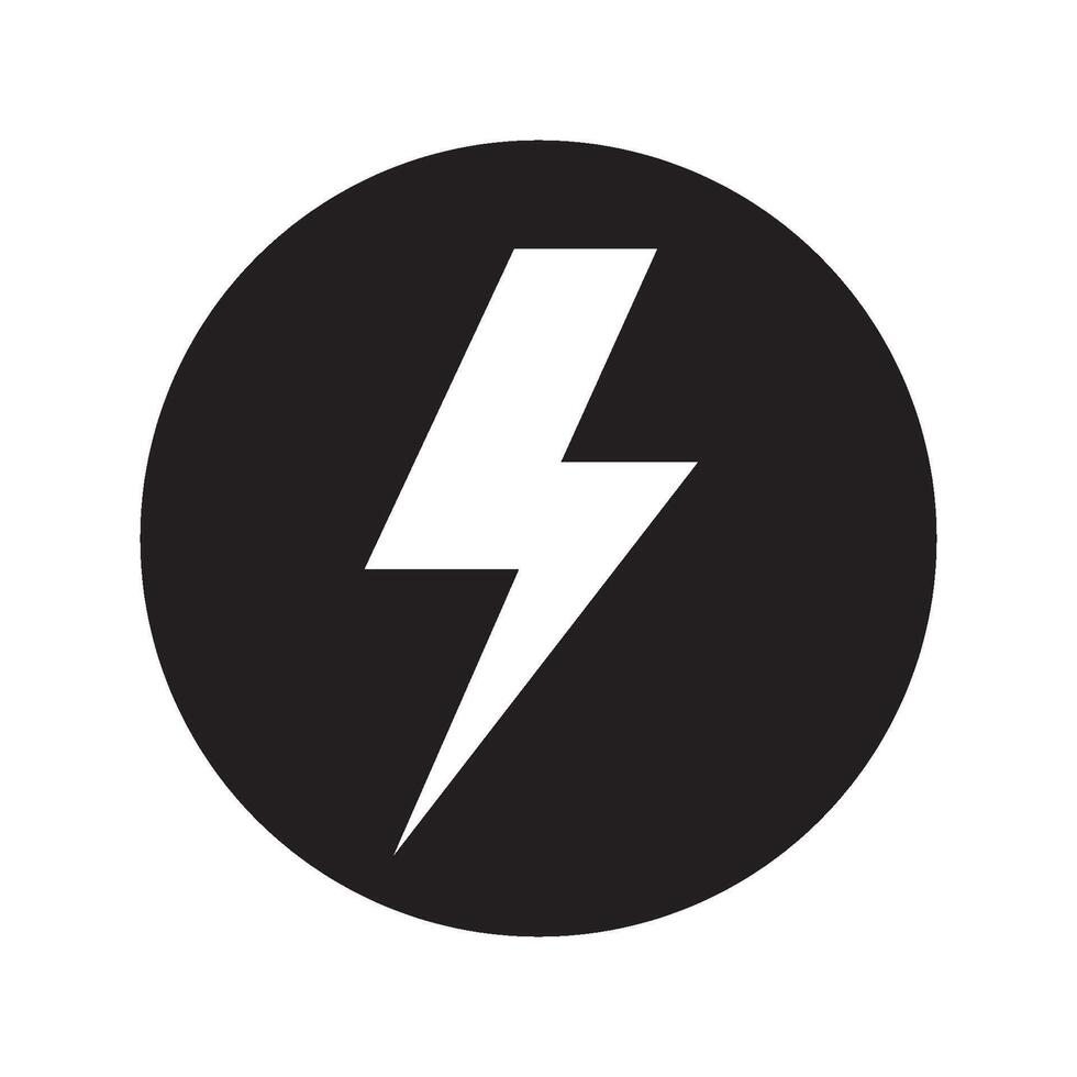 A black and white lightning bolt logo vector