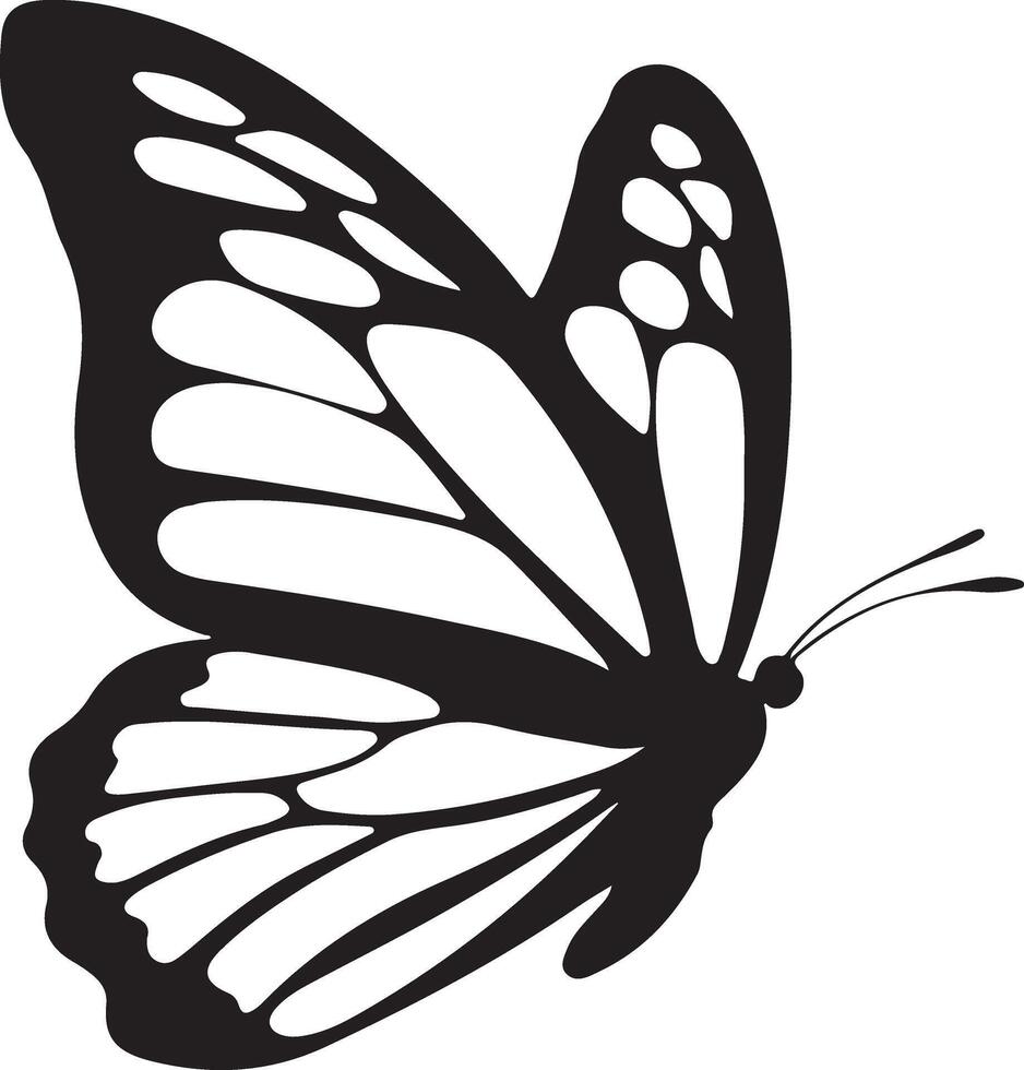 Flying butterfly silhouette logo vector