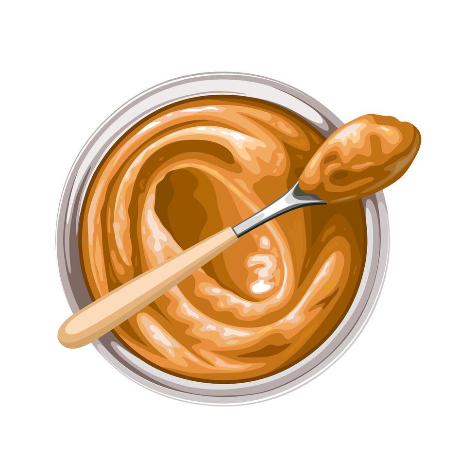 Apple butter illustration, top view, isolated on white background. vector