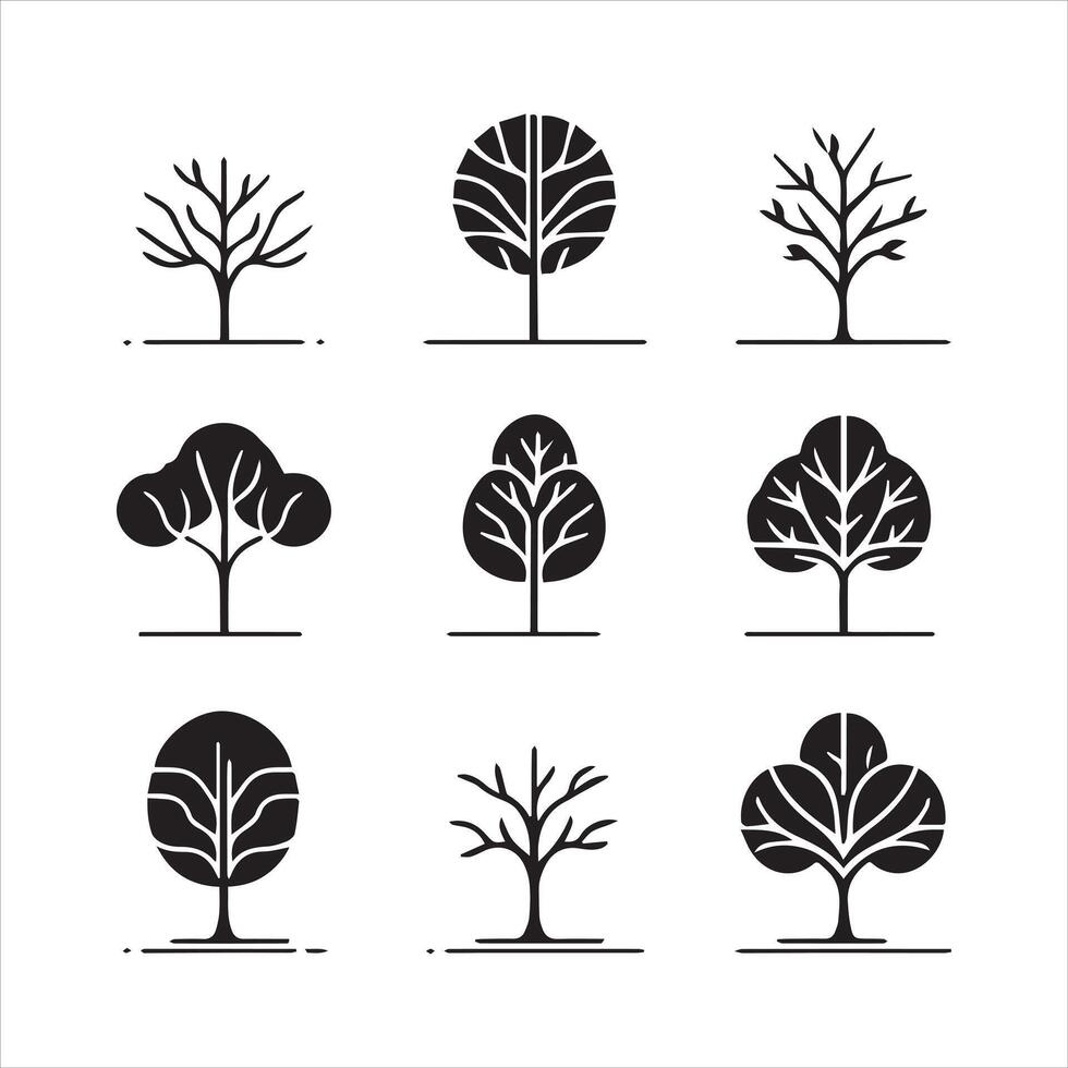 Tree icons set vector