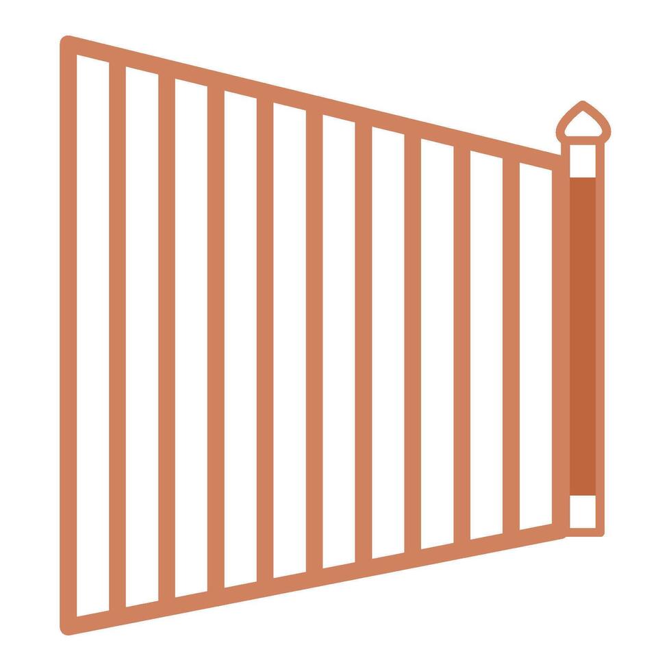 Wooden fence with a gate on it vector