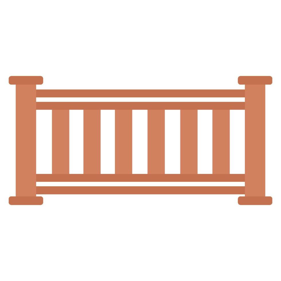 a wooden fence with a rail vector