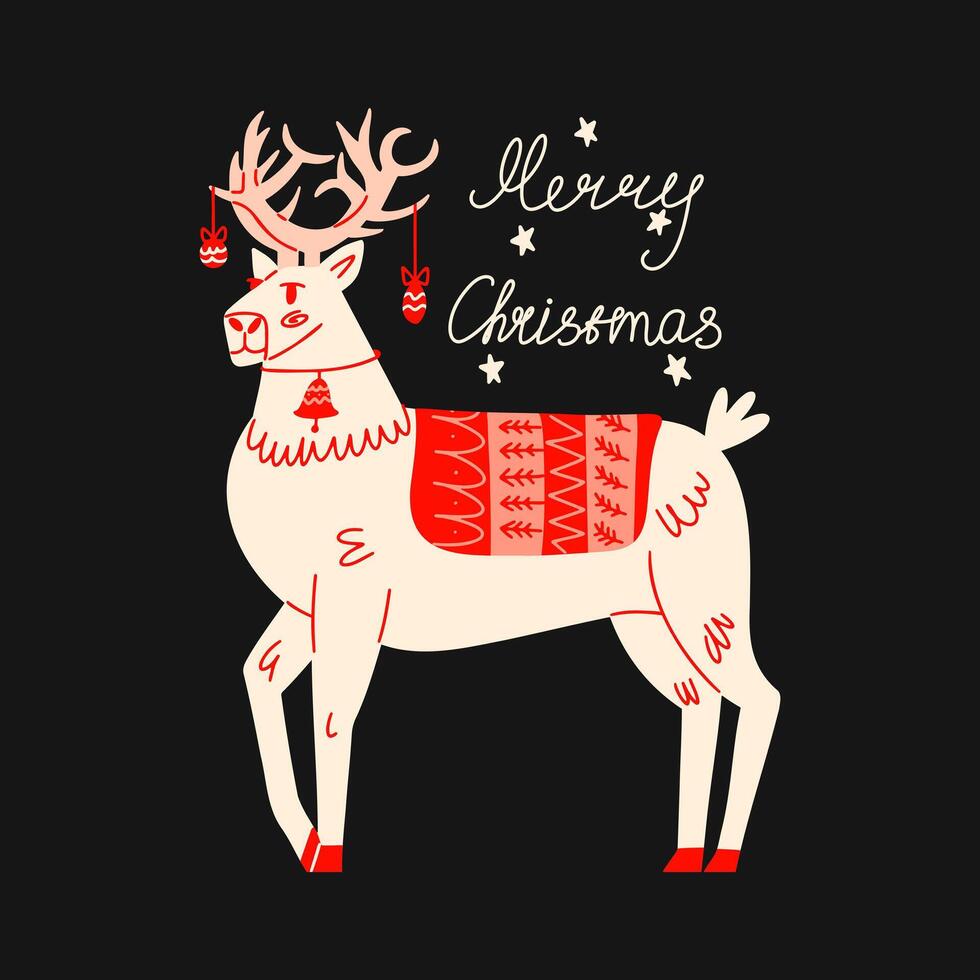 Christmas Deer card. vector